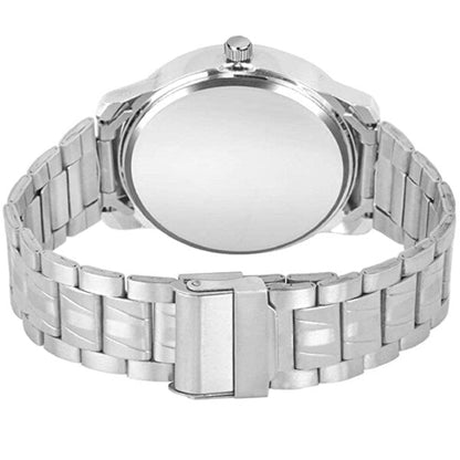 black Roman Dial Silver Stainless Steel Strap Analogue watch